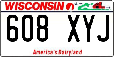 WI license plate 608XYJ
