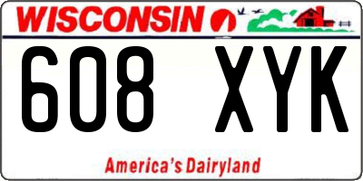 WI license plate 608XYK