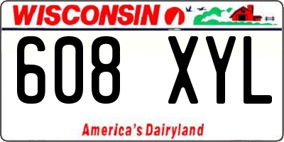 WI license plate 608XYL