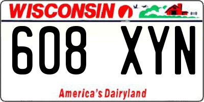 WI license plate 608XYN