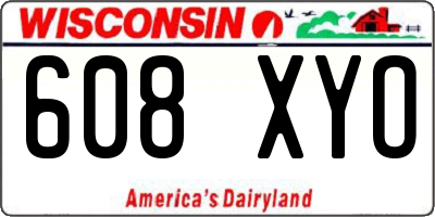 WI license plate 608XYO
