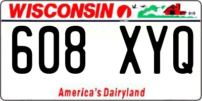 WI license plate 608XYQ