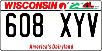 WI license plate 608XYV