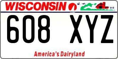 WI license plate 608XYZ