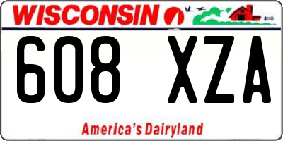 WI license plate 608XZA