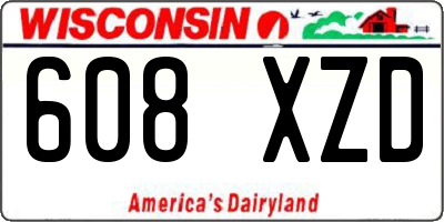 WI license plate 608XZD