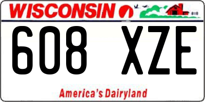 WI license plate 608XZE