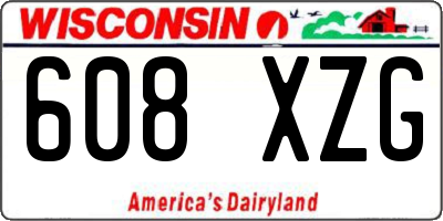 WI license plate 608XZG