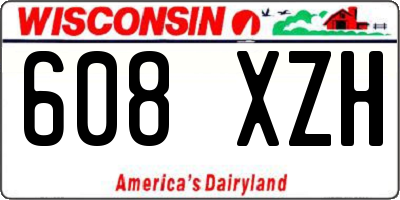WI license plate 608XZH