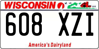 WI license plate 608XZI