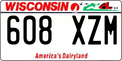 WI license plate 608XZM
