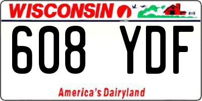 WI license plate 608YDF