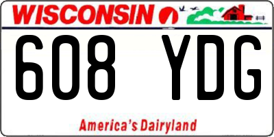 WI license plate 608YDG