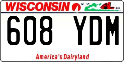 WI license plate 608YDM