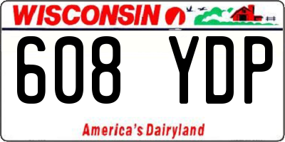 WI license plate 608YDP