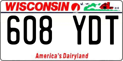 WI license plate 608YDT