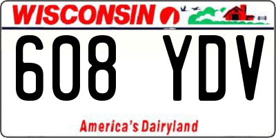 WI license plate 608YDV