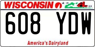 WI license plate 608YDW