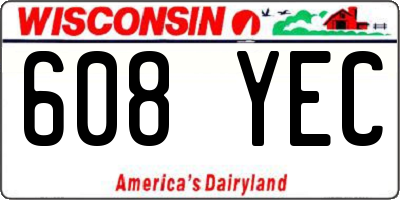 WI license plate 608YEC
