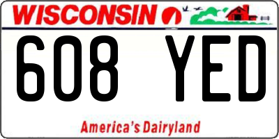 WI license plate 608YED