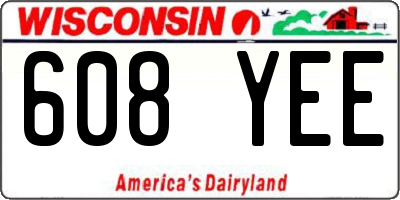 WI license plate 608YEE