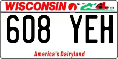 WI license plate 608YEH