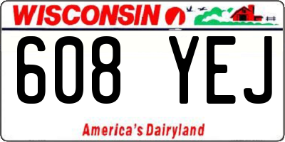 WI license plate 608YEJ