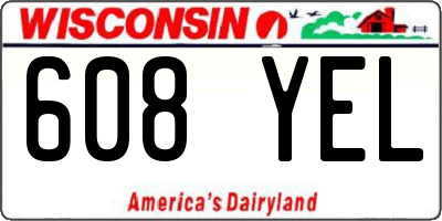 WI license plate 608YEL