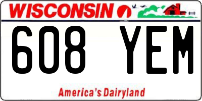WI license plate 608YEM