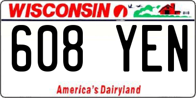 WI license plate 608YEN