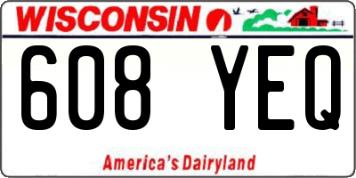 WI license plate 608YEQ