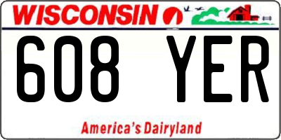 WI license plate 608YER