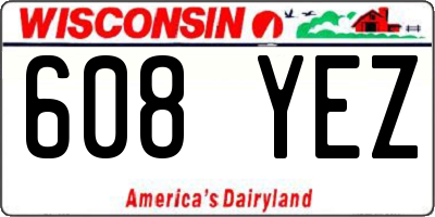 WI license plate 608YEZ
