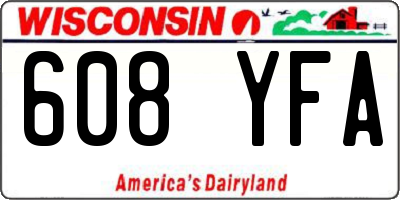 WI license plate 608YFA
