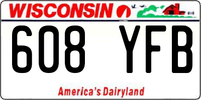 WI license plate 608YFB