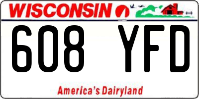WI license plate 608YFD