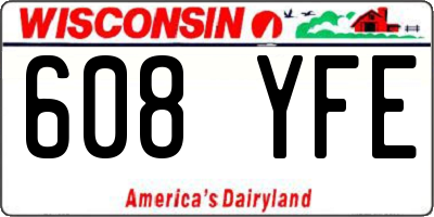 WI license plate 608YFE