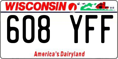 WI license plate 608YFF
