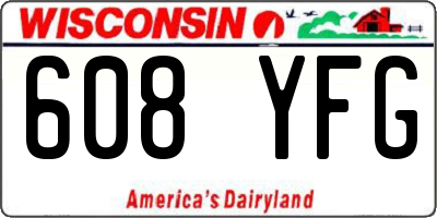 WI license plate 608YFG