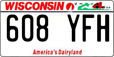 WI license plate 608YFH