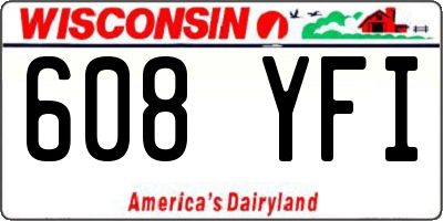 WI license plate 608YFI