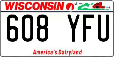 WI license plate 608YFU