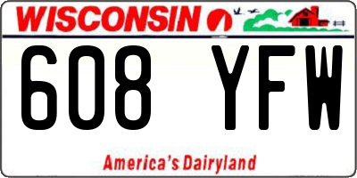 WI license plate 608YFW