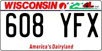 WI license plate 608YFX