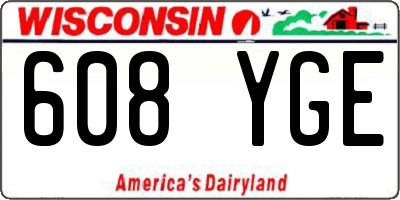 WI license plate 608YGE