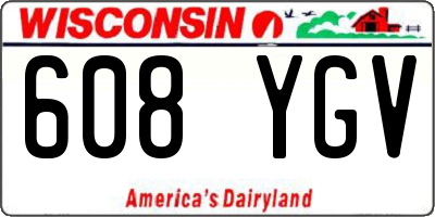 WI license plate 608YGV