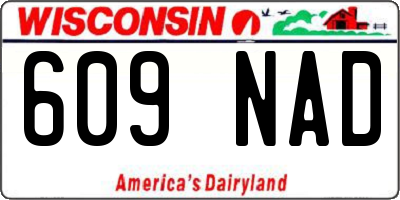 WI license plate 609NAD