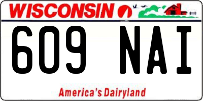 WI license plate 609NAI