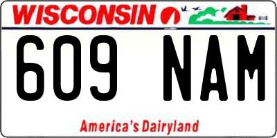 WI license plate 609NAM