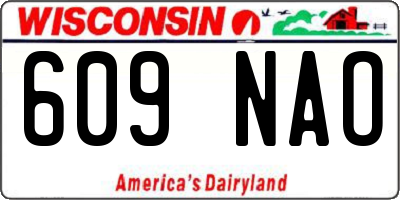 WI license plate 609NAO
